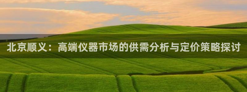 意昂3集团E.ON：北京顺义：高端仪器市场的供需分析与定价策