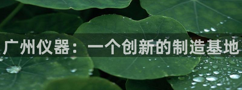 意昂3官网：广州仪器：一个创新的制造基地